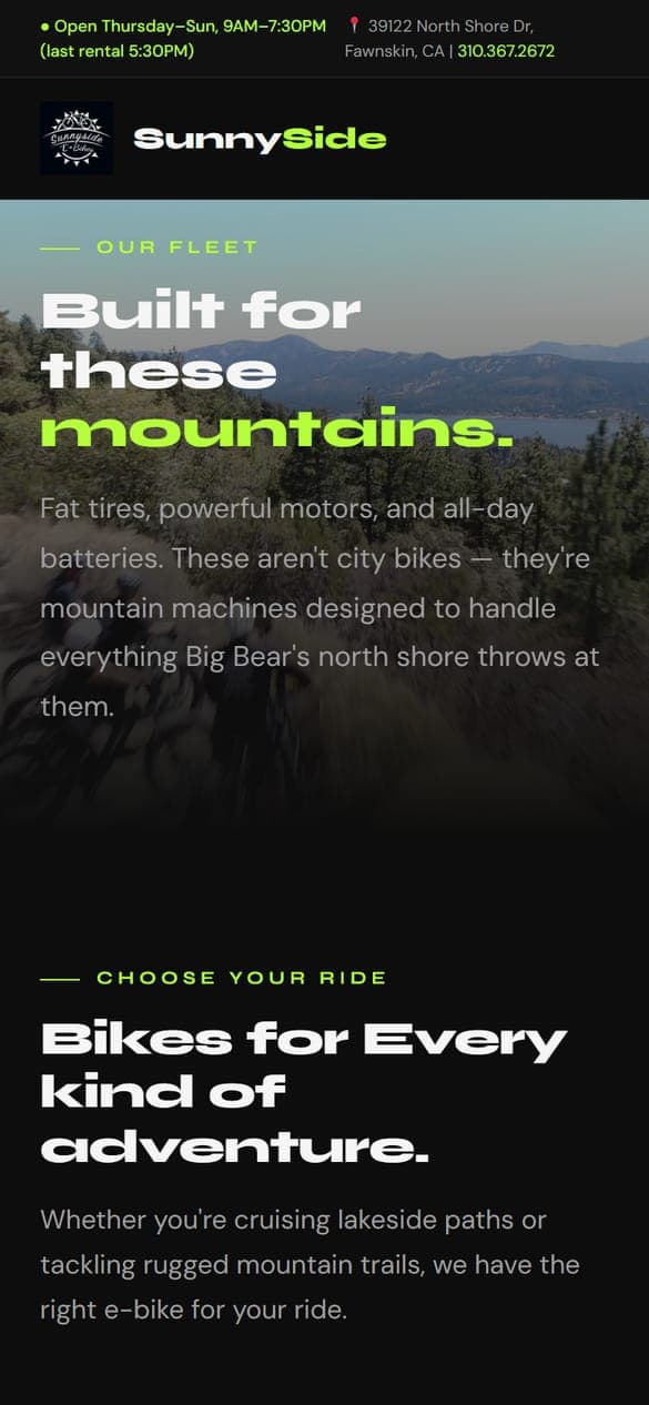 Sunnyside E-Bikes Our Bikes — mobile